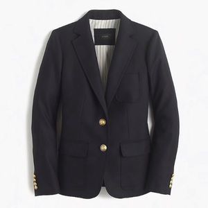 J Crew Italian Wool Rhodes Blazer Navy Decorative Gold Buttons size 2
